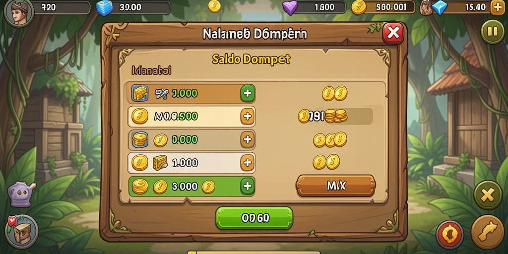 Screenshot menampilkan karakter dengan latar belakang yang menarik.